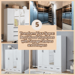 Transform Your Space: 5 Best Wood Wardrobes with Storage Shelves and Drawers 5 3 8