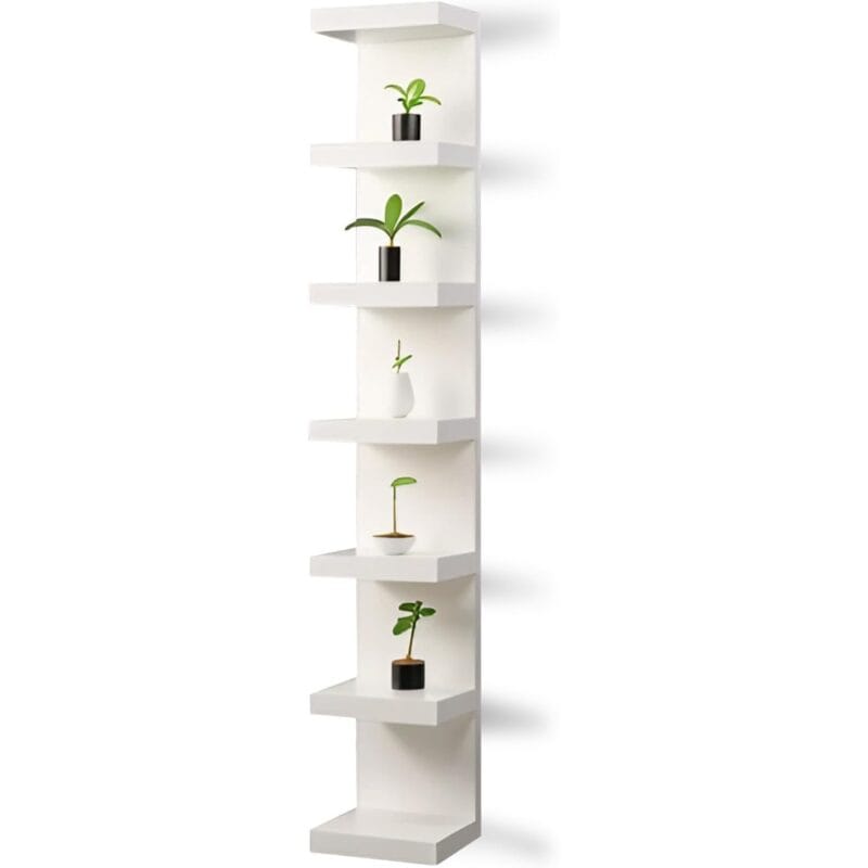 Wall Shelf Unit 7 Tier Wall Shelves Vertical Column Shelf Storage Home Decor Organizer Design Utility Lack Shelving